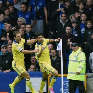 Diego Costa Print - Everton v Chelsea 2014 Goal Celebration Diego Costa Print - Everton v Chelsea 2014 Goal Celebration