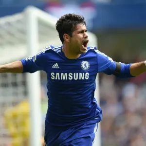 Diego Costa Print - Chelsea vs Swansea City Goal Celebration