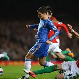 Chelsea FC Print: Eden Hazard Dodges Chico's Tackle