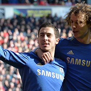 Eden Hazard Scores Penalty: Chelsea's Thrilling Victory over Liverpool - Celebration with David Luiz (April 21, 2013, Anfield)