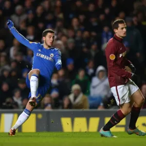 Print of Eden Hazard's Historic First Goal in Chelsea v Sparta Prague Print of Eden Hazard's Historic First Goal in Chelsea v Sparta Prague