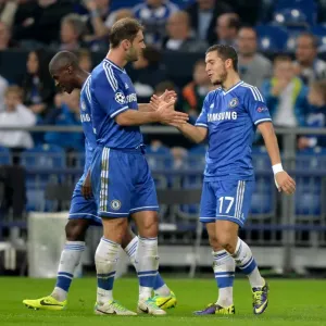 Eden Hazard's Triple: Chelsea's Star Celebrates Third Goal Against Schalke in Champions League Eden Hazard's Triple: Chelsea's Star Celebrates Third Goal Against Schalke in Champions League