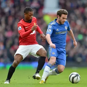 Print of Evra vs. Mata Intense FA Cup Quarterfinal Battle