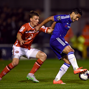 Falcao vs. Downing: A Battle for the Ball in Chelsea's Capital One Cup Clash (September 2015)