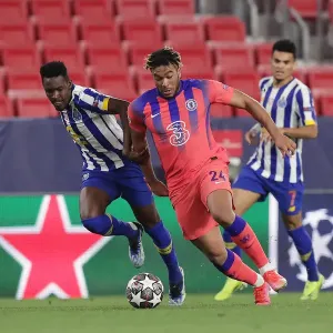 FC Porto vs. Chelsea FC - Reece James in UEFA Champions League Quarterfinal Match at Empty Estadio Ramon Sanchez Pizjuan, Seville, Spain (April 2021) FC Porto vs. Chelsea FC - Reece James in UEFA Champions League Quarterfinal Match at Empty Estadio Ramon Sanchez Pizjuan, Seville, Spain (April 2021)