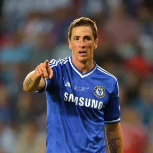 Fernando Torres Faces Bayern Munich in UEFA Super Cup Print Fernando Torres Faces Bayern Munich in UEFA Super Cup Print