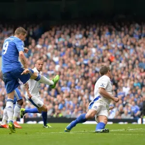 Print of Fernando Torres scoring Chelsea's second goal Print of Fernando Torres scoring Chelsea's second goal