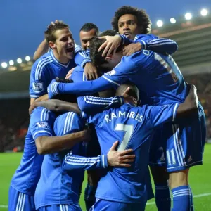 Print of Fernando Torres Scoring for Chelsea Against Southampton Print of Fernando Torres Scoring for Chelsea Against Southampton