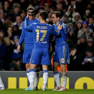 Print of Fernando Torres scoring Chelsea's third goal against Rubin Kazan Print of Fernando Torres scoring Chelsea's third goal against Rubin Kazan