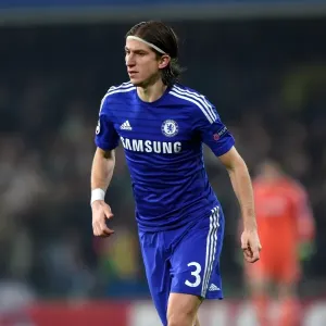 Print of Filipe Luis in Action at Stamford Bridge Print of Filipe Luis in Action at Stamford Bridge