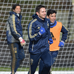 Frank Lampard Leading Training Session at Cobham: Chelsea Football Club, Barclays Premier League