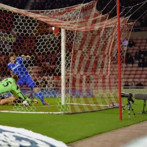 Franck Lampard marque le premier but : les Blues au Stade de light du Stadium d'Sunderland, le 17 décembre 2013