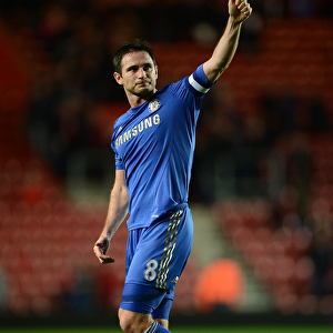 Frank Lampard's FA Cup Victory: Chelsea's Triumph over Southampton (5th January 2013) - Lampard Celebrates with a Thumbs-Up to the Fans