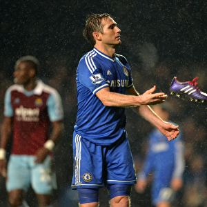 Frank Lampard's Passionate Moment: Throwing Boot during Chelsea vs. West Ham United (January 29, 2014)