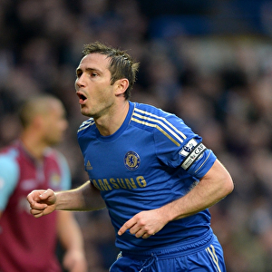 Frank Lampard's Thrilling Goal Celebration: Chelsea vs. West Ham United (Barclays Premier League)