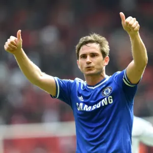 Print of Frank Lampard Celebrating Victory at Anfield