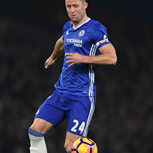 Gary Cahill in Action: Chelsea vs Hull City, Premier League at Stamford Bridge