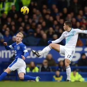 Print of Eden Hazard in action at Goodison Park