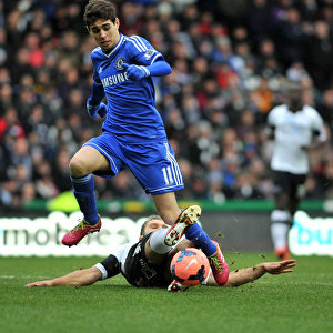 Intense Battle for the Ball: Oscar vs. Buxton - FA Cup Third Round, iPro Stadium (January 2014)