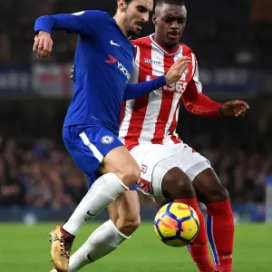 Chelsea's Davide Zappacosta vs Stoke City's Julien Ngoy Print Chelsea's Davide Zappacosta vs Stoke City's Julien Ngoy Print