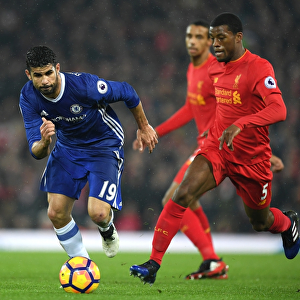 Intense Rivalry: Diego Costa vs. Georginio Wijnaldum - Liverpool vs. Chelsea, Premier League: Battle for Supremacy