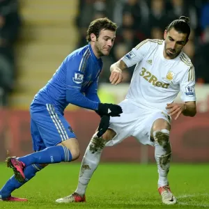 Juan Mata and Chico Print, Chelsea vs Swansea Capital One Cup Semi-Final