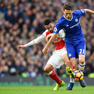 Intense Rivalry: Matic vs. Coquelin - A Football Battle at Stamford Bridge: Chelsea vs. Arsenal