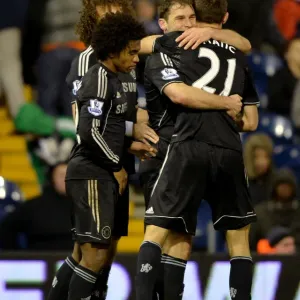 Print of Ivanovic and Matic Celebrating Chelsea's Goal Print of Ivanovic and Matic Celebrating Chelsea's Goal