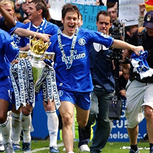 Joe Cole's Triumphant Premier League Title Celebration with Chelsea FC at Stamford Bridge (2004-2005)