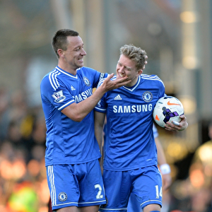 John Terry and Andre Schurrle: Celebrating Schurrle's Hat-Trick - Fulham vs. Chelsea, Barclays Premier League (1st March 2014)