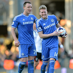 John Terry and Andre Schurrle's Triumphant Hat-Trick Celebration: Fulham vs. Chelsea (1st March 2014)