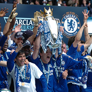 John Terry Celebrates Premier League Victory with Chelsea: 2005-2006 Championship Win over Manchester United