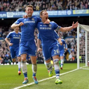 Print of John Terry and Gary Cahill celebrating Chelsea's winning goal Print of John Terry and Gary Cahill celebrating Chelsea's winning goal