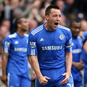 John Terry's Jubilant Moment: Chelsea Clinch Premier League Title (2009-2010) - Fourth Goal Celebration vs. Wigan Athletic