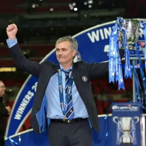 Jose Mourinho Lifts the Capital One Cup Print