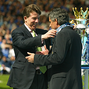 Jose Mourinho Receives Premier League Winners Medal Against Manchester United (2005-2006)