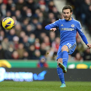 Juan Mata in Action: Chelsea's Victory over Stoke City, Barclays Premier League, January 12, 2013