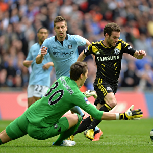 Juan Mata vs Costel Pantilimon: Dramatic Dive at the FA Cup Semi-Final between Chelsea and Manchester City (April 14, 2013)