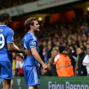 Juan Mata Print: Emirates Stadium Goal Celebration (29th October 2013)
