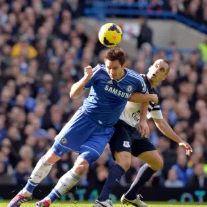 Print of Frank Lampard and Leon Osman in action Print of Frank Lampard and Leon Osman in action