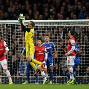 Print of Mark Schwarzer claiming a cross in the Arsenal vs Chelsea match