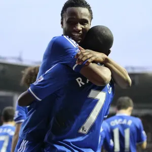 Print of Mikel and Ramires Celebrating FA Cup Victory Print of Mikel and Ramires Celebrating FA Cup Victory