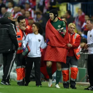 Print of Mourinho and Carneiro Console Injured Cech