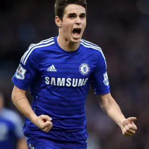 Print of Oscar's Goal in Chelsea v Newcastle United Match Print of Oscar's Goal in Chelsea v Newcastle United Match