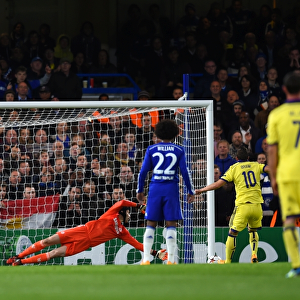 Petr Cech Saves Penalty from Agim Ibraimi in UEFA Champions League Match against NK Maribor (Chelsea, 21st October 2014)