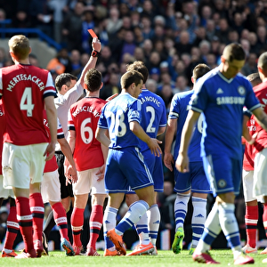Red Card for Gibbs: Oxlade-Chamberlain Witnesses Chelsea vs. Arsenal Rivalry (22nd March 2014)
