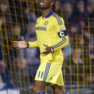 Print of Didier Drogba Missing Chance at Shrewsbury Town