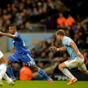 Print of Samuel Eto'o Avoiding Pablo Zabaleta in 2014 FA Cup Match Print of Samuel Eto'o Avoiding Pablo Zabaleta in 2014 FA Cup Match