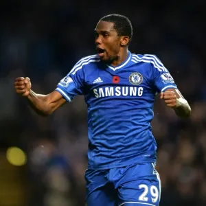 Samuel Eto'o Print - Chelsea v West Bromwich Albion 2013 Goal Celebration