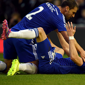 Schurrle and Ivanovic: Celebrating Chelsea's Second Goal Against Burnley (August 18, 2014)